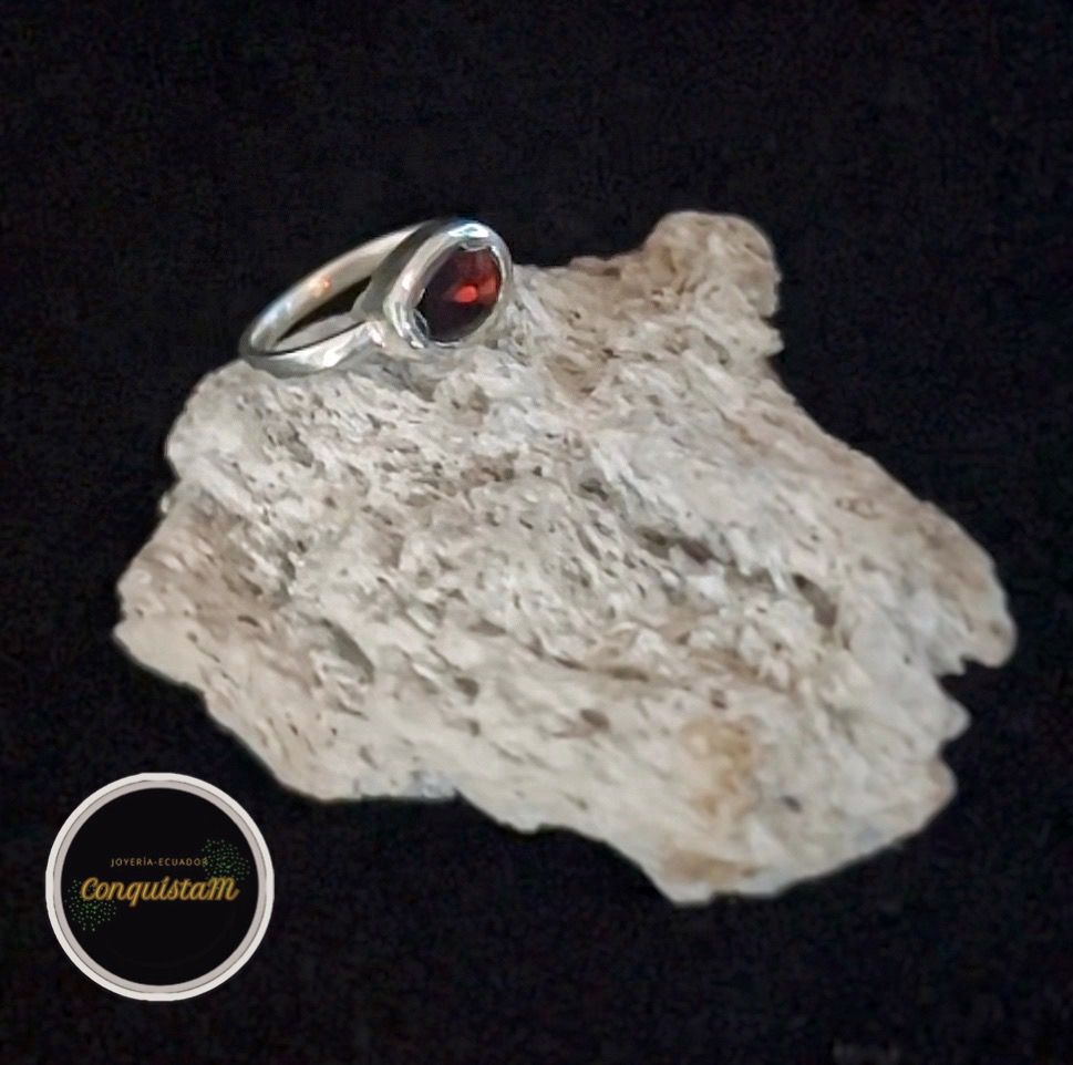 Anillo plata cuarzo ahumado
