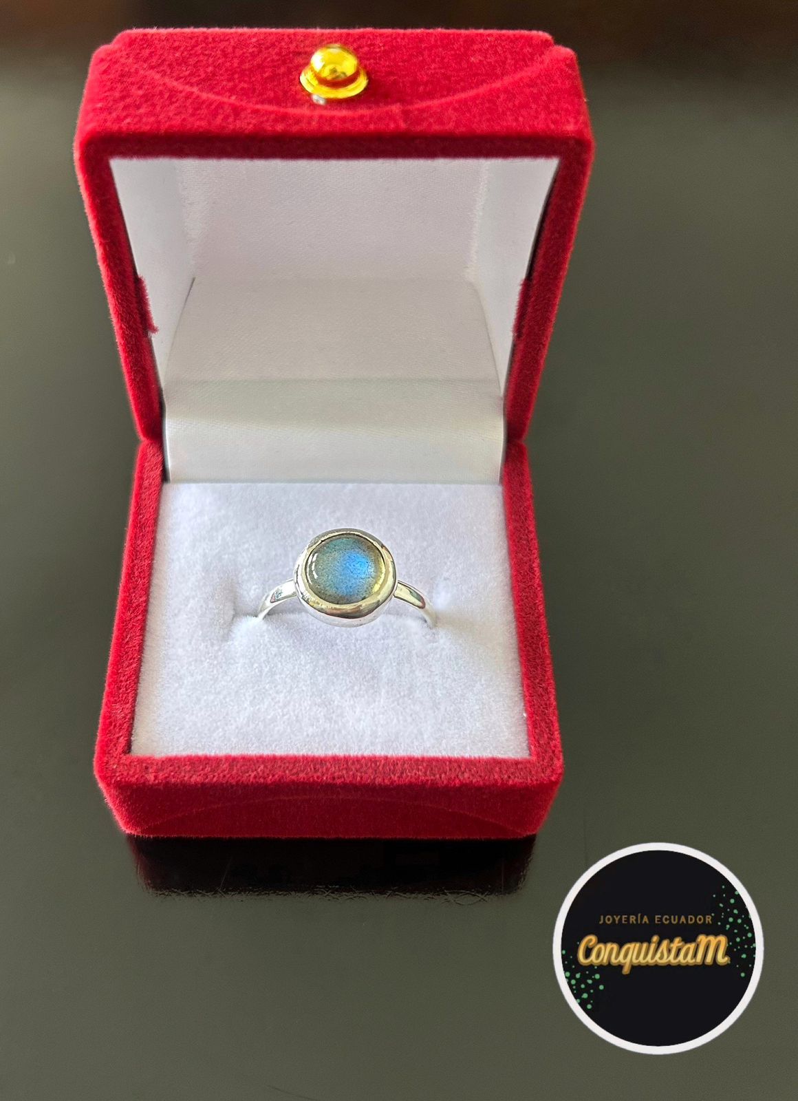 Anillo redondo Labradorita